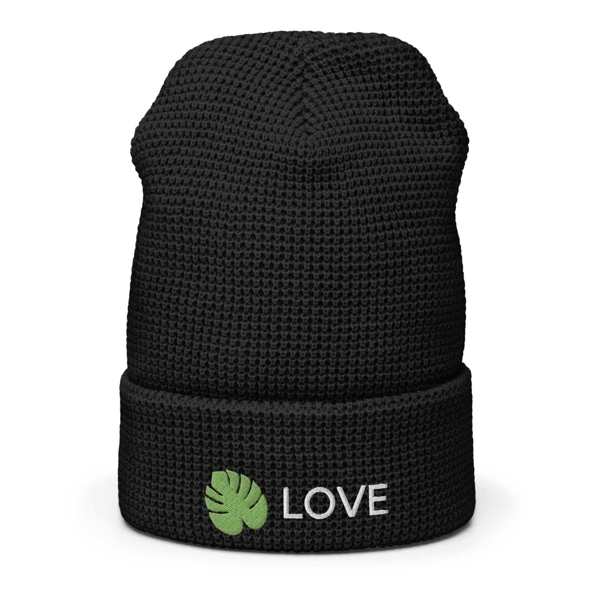 Monstera Love Waffle Beanie