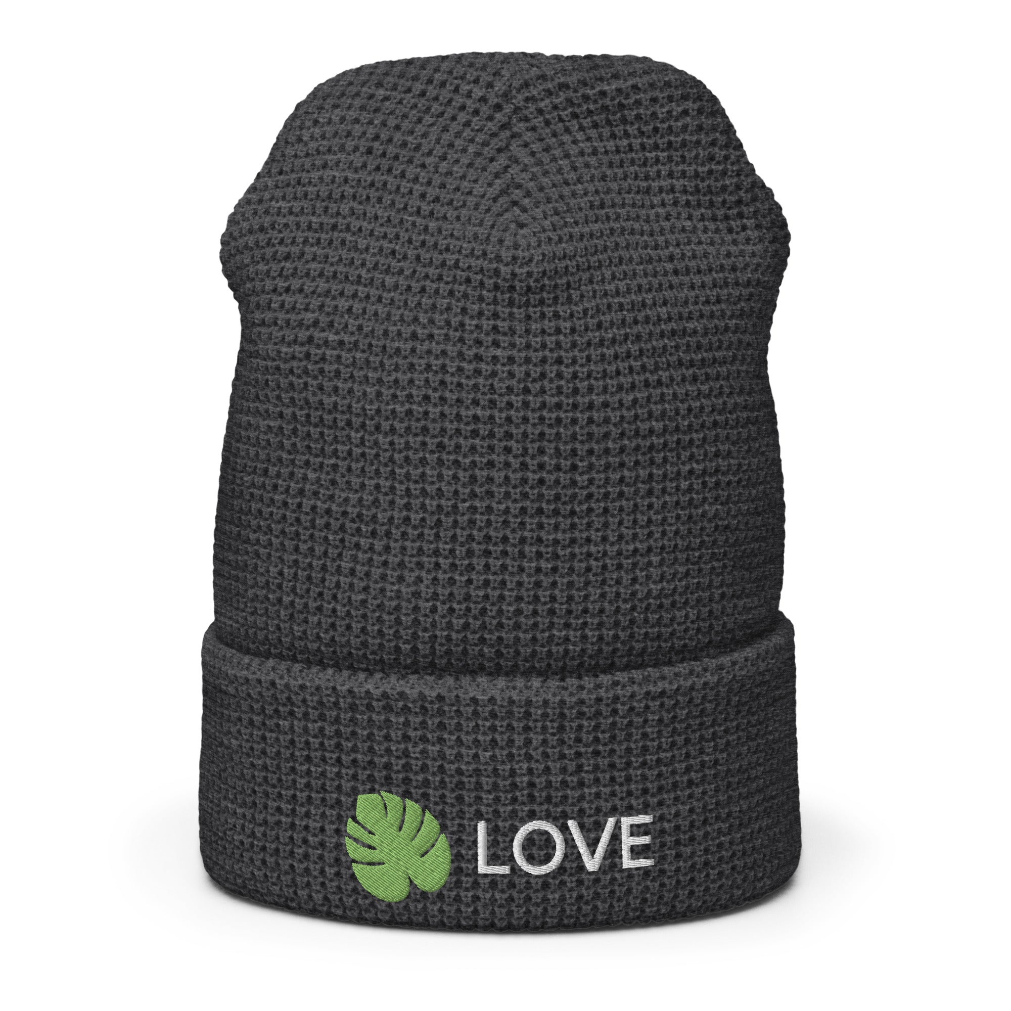 Monstera Love Waffle Beanie